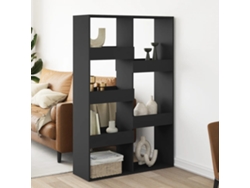 Biombo plegable | Separador de ambientes 100x33x155,5 cm, fabricado en derivados de madera, color negro.