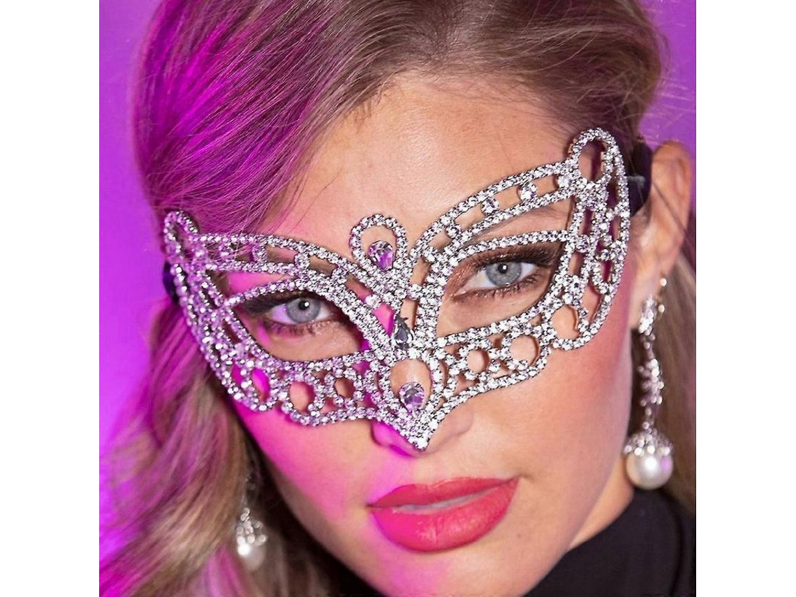Máscara De Mujer Con Diamantes De Imitación Para Fiestas De Disfraces, Baile, Banquetes, Accesorio Facial De Mariposa, Joyería