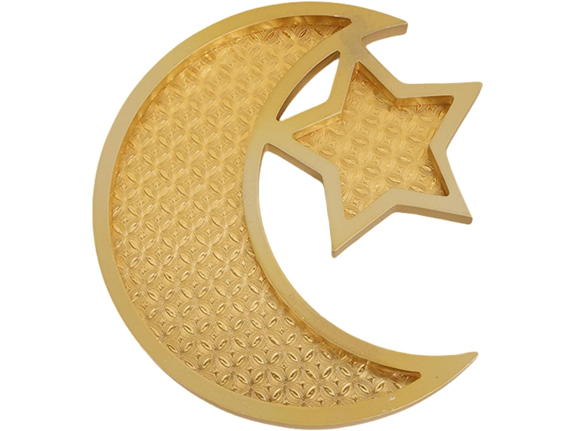 Bandeja De Servir Temática Con Forma De Estrella. Elegante Textura Dorada. Ideal Para Fiestas.