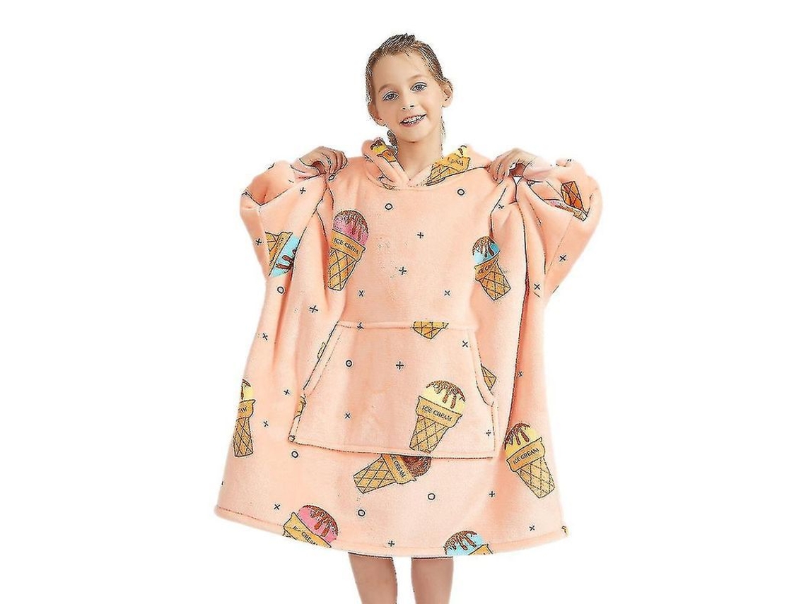 2026-sudadera Con Capucha Gigante Para Niños Suave Y Cálida, Manta Portable De Felpa Y Sherpa