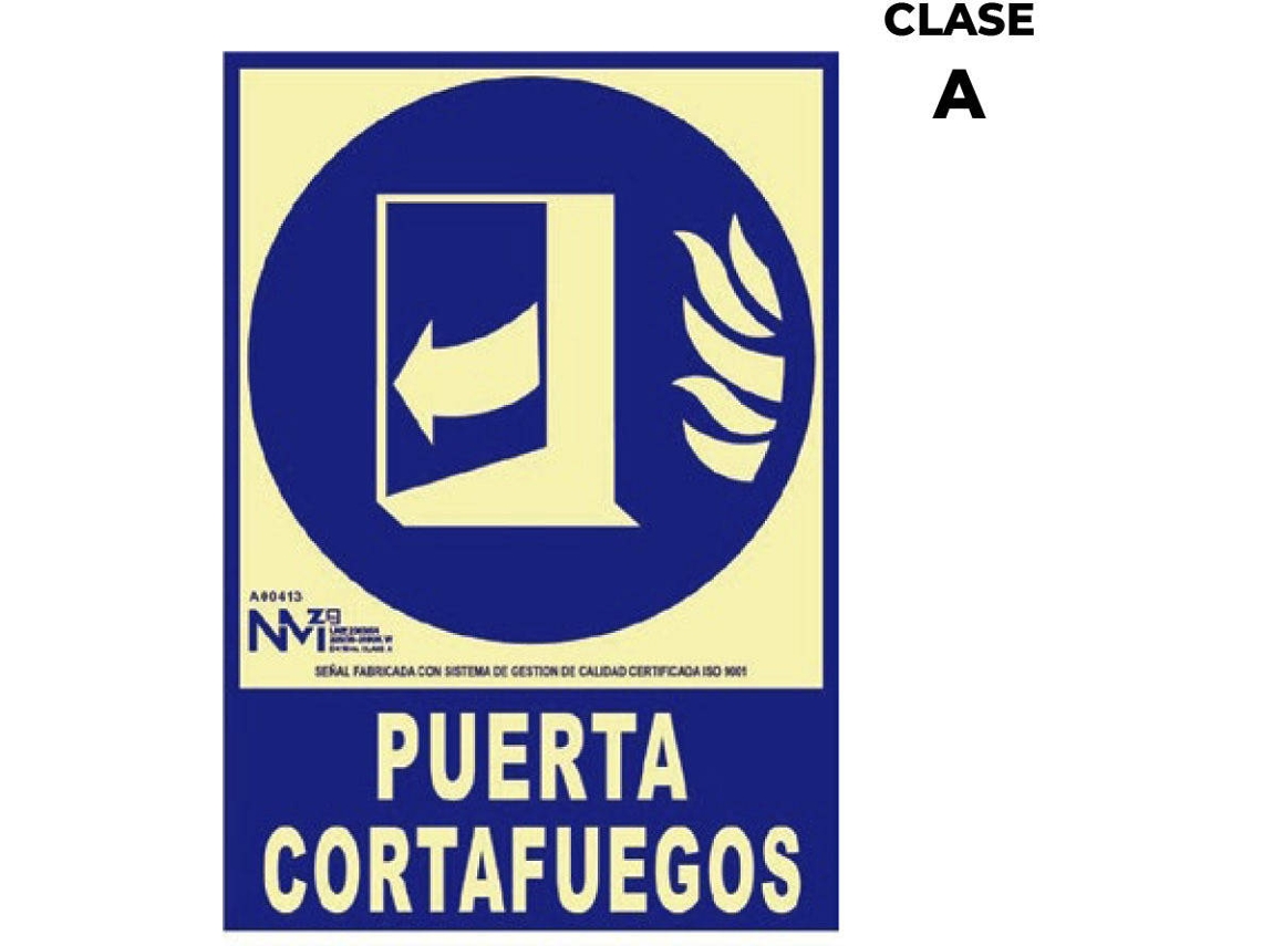 Rótulo de Extinción NORMALUZ "Puerta Interruptor Cerrar después de Uso" "Clase A (Pvc 1Mm) 21X30Cm