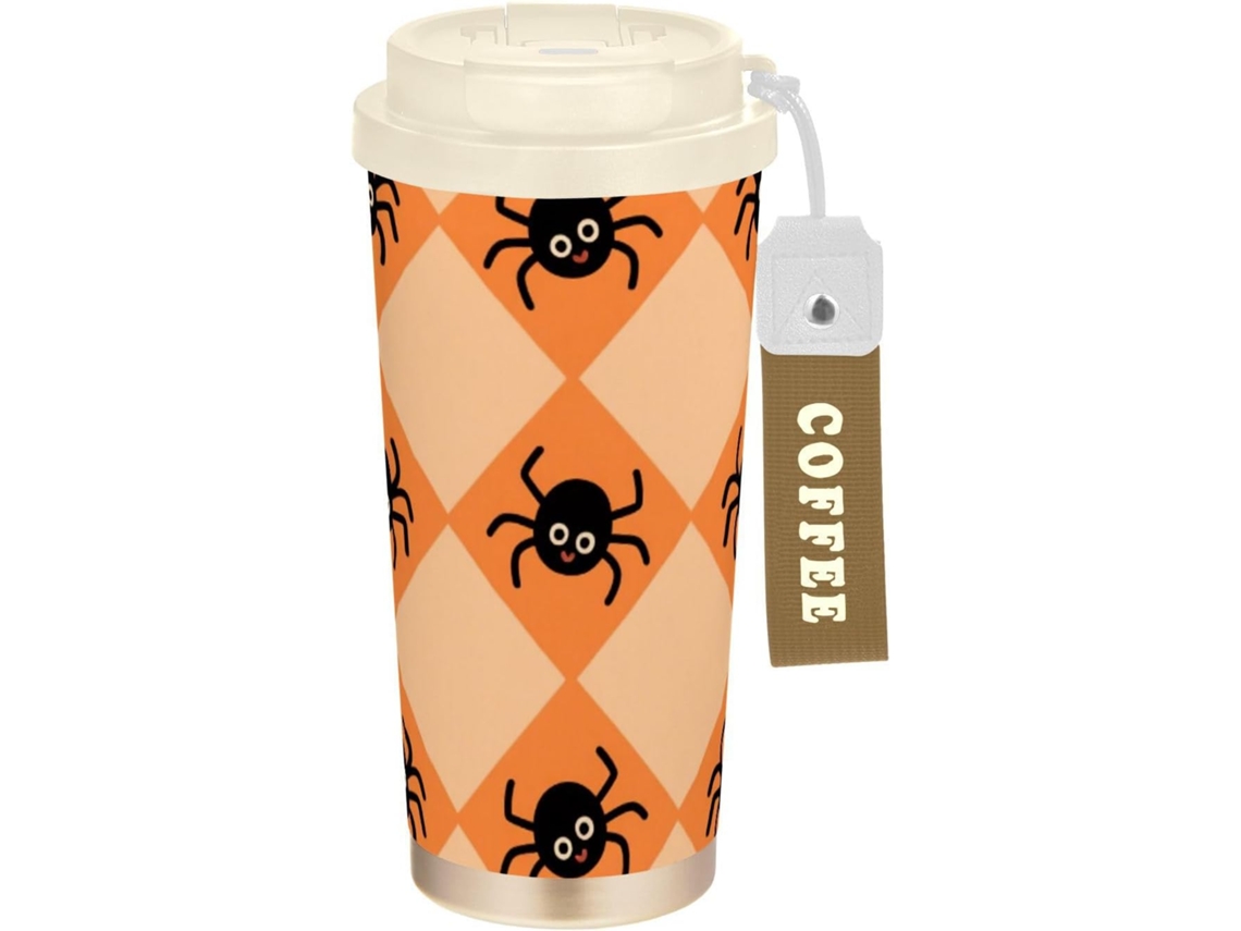 Lata térmica decorativa de acero inoxidable para viajes con temática de Halloween de Tampa | S/BRAND