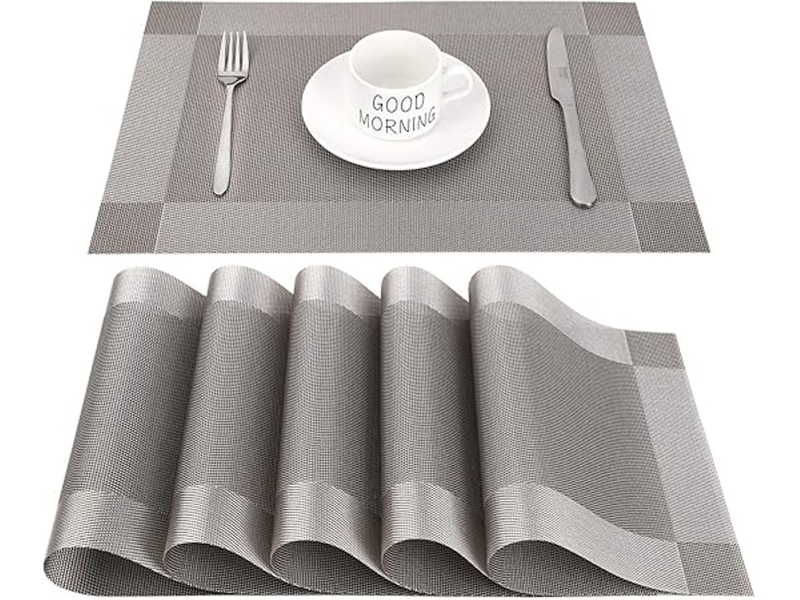 Juego De 6 Manteles Individuales De Pvc Lavables, Resistentes Al Calor Y Antideslizantes Para La Cocina Y El Comedor, 45 X 30 Cm.
