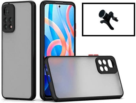 Kit Carcasa Trasera Protección Cámara + Soporte Magnético Xiaomi Redmi Note 11 GIFT4ME Negro