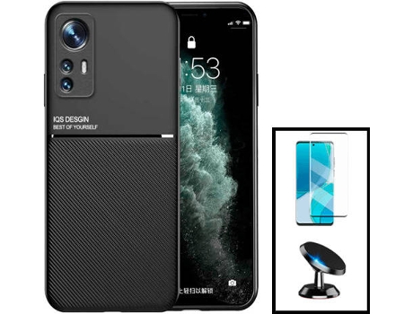 Kit Carcasa Trasera Magnética Anti Choque + Protector de Pantalla Xiaomi 12X GIFT4ME Negro