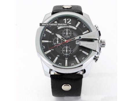 Relojes para Hombre, Relojes de Pulsera con Correa de Cuero Reloj Calendario de Cuarzo Resistente al Agua para Hombres-Concha Blanca Azul LUUCOZK
