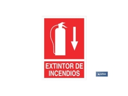 Señal luminiscente 210x148mm. extintor de incendios pictograma + texto