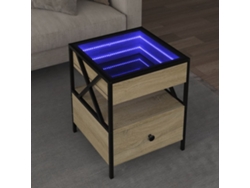 Mesa De Centro | Mesa De Café | Mesa De Salón Con Infinity Led Roble Sonoma 40x40x51 Cm