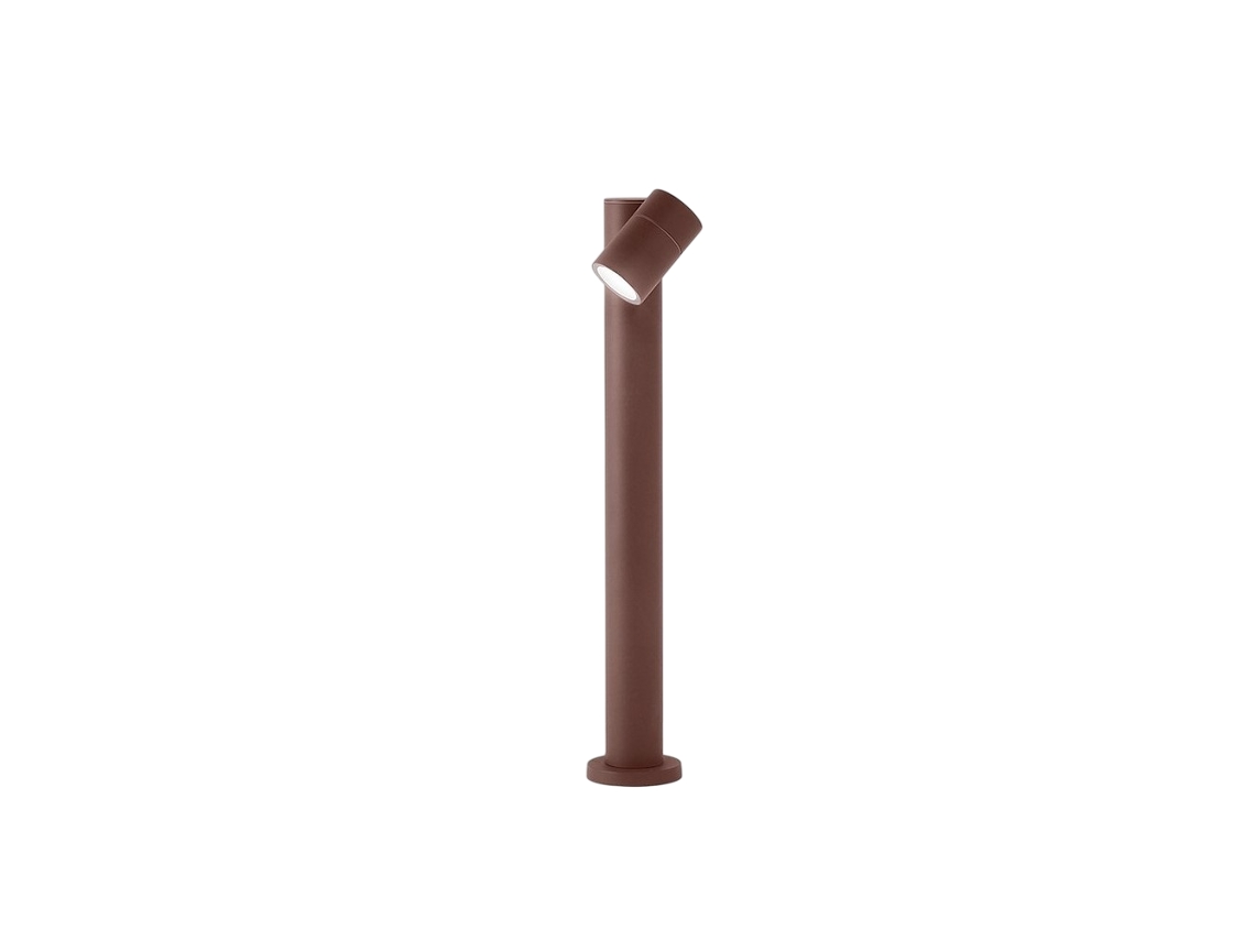 Poste de jardín extensible con 1 bombilla E27, máx. 35 W, IP65, aluminio pintado, poste para exterior, acero Corten - Perenz
