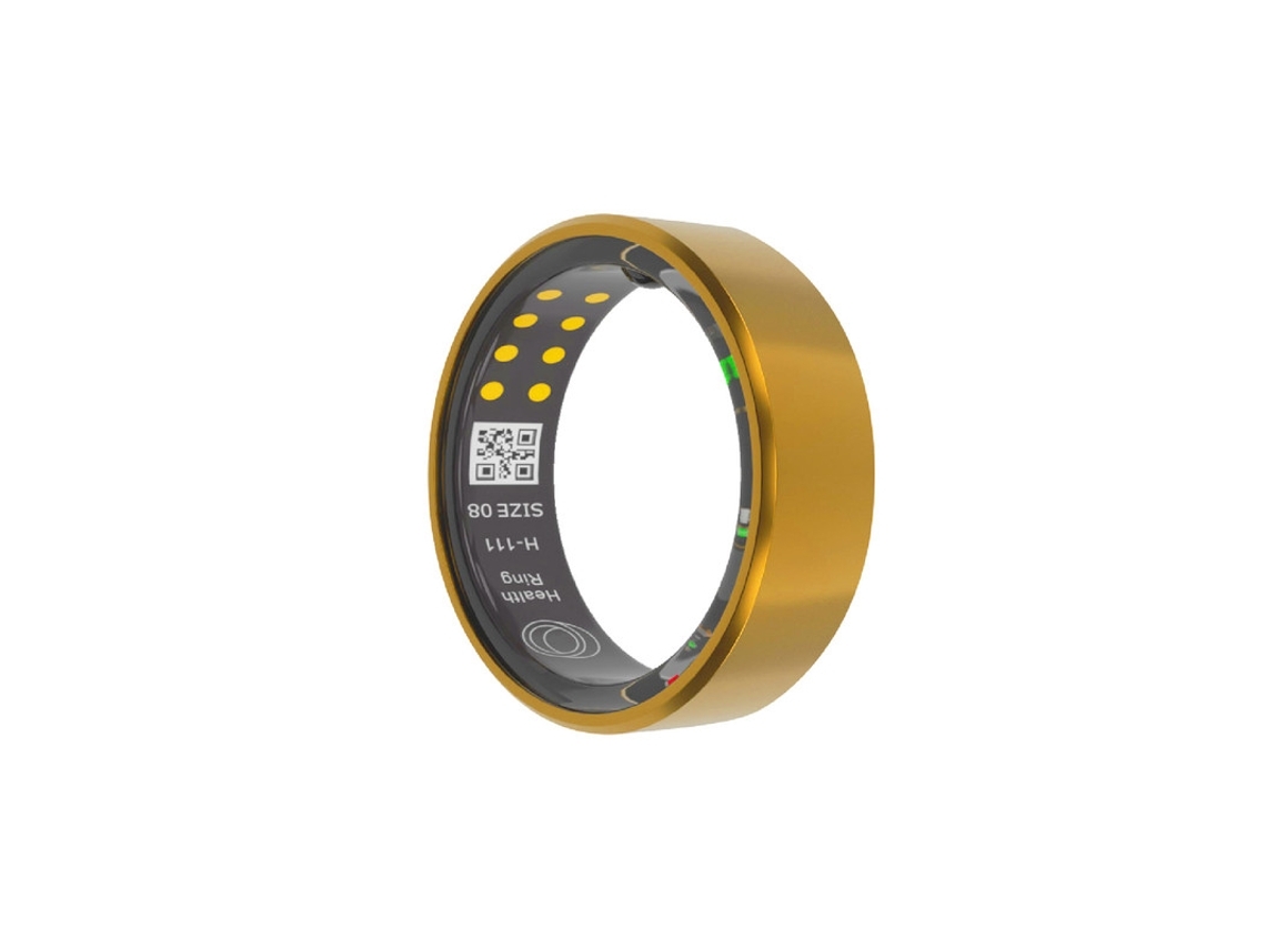 Anillo inteligente SR-03-PRO con monitor de salud y 9 canales dorados