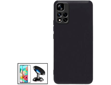 Kit Carcasa + Protector de Pantalla + Soporte Xiaomi Redmi Note 11 Pro 5G PHONECARE Negro
