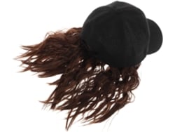 Peluca Corta Rizada Con Gorro De Béisbol Integrado, Estilo Bob, Para Mujer, Cabello Sintético.