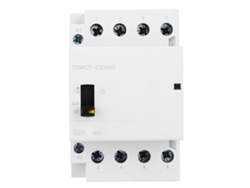 Contactor De Ca Doméstico 4p 32a 230/240v 4no Con Interruptor Manual, Montaje En Riel Din De 35 Mm