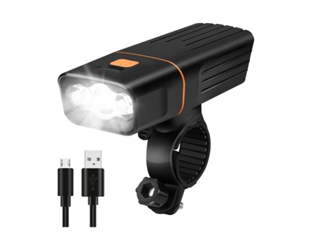 Juego de luces para bicicleta Luz para bicicleta súper brillante Luz para bicicleta Impermeable IP65 Recargable Negro-Negro ENZONS
