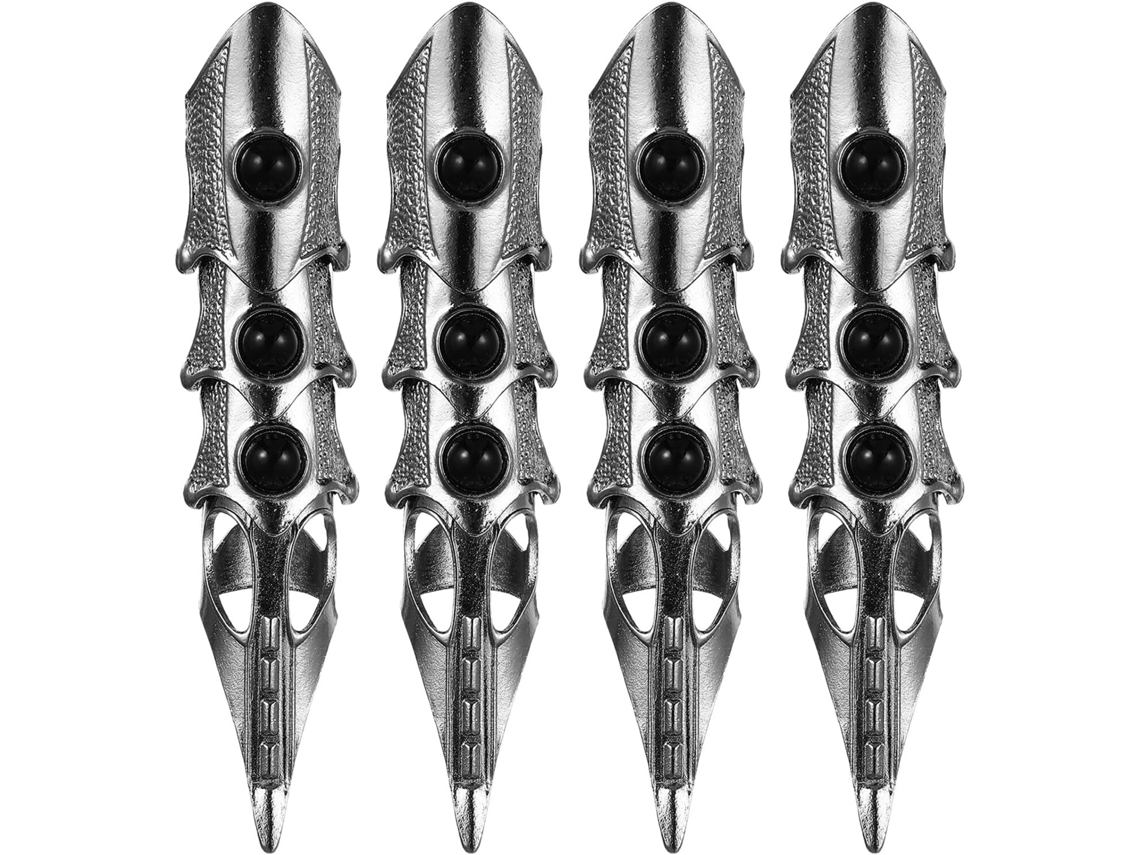 Conjunto De 4 Anéis Articulados Em Liga Metálica Preta, Estilo Punk Vintage Para Homens E Mulheres.