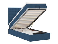 Maison Exclusive - Estructura De Cama Otomana Con Colchón Tela Azul 80x200cm