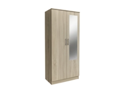 Armario para dormitorio con 2 puertas y espejo, Cambria