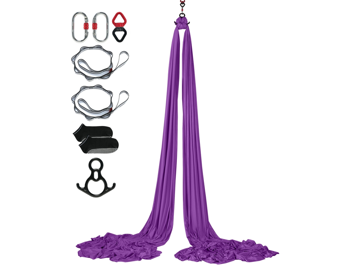 Succebuy - Tela de yoga aérea de 8,7 yardas, para columpio, hamaca, trapecio, inversión, columpio volador, color morado