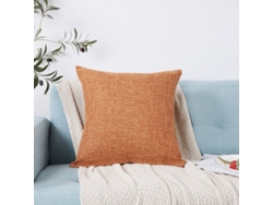 Rebe-fundas De Almohadas Decorativas De Lino 2 Ud 50x50 Cm Naranja Para Sofá Sala De Estar Silla