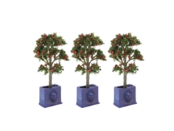 3pcs Plantas Artificiales De Casa De Muñecas Miniatura, Modelos De Árboles Frutales Para Decoración En Escala 1:12