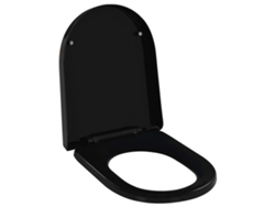 Asiento de inodoro Vidaxl con cierre suave y liberación rápida, negro Jortmrd