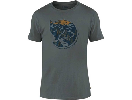 Camiseta de Hombre FJÄLLRÄVEN Arctic Fox Montaña Algodón Gris (S)