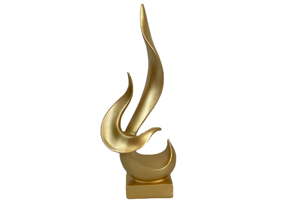 Omni-estatua De Llama De Resina Decoración Artística Abstracta Sencilla Para Hogar Salón Mesa Mueble Escritorio 16*6*39cm Dorado