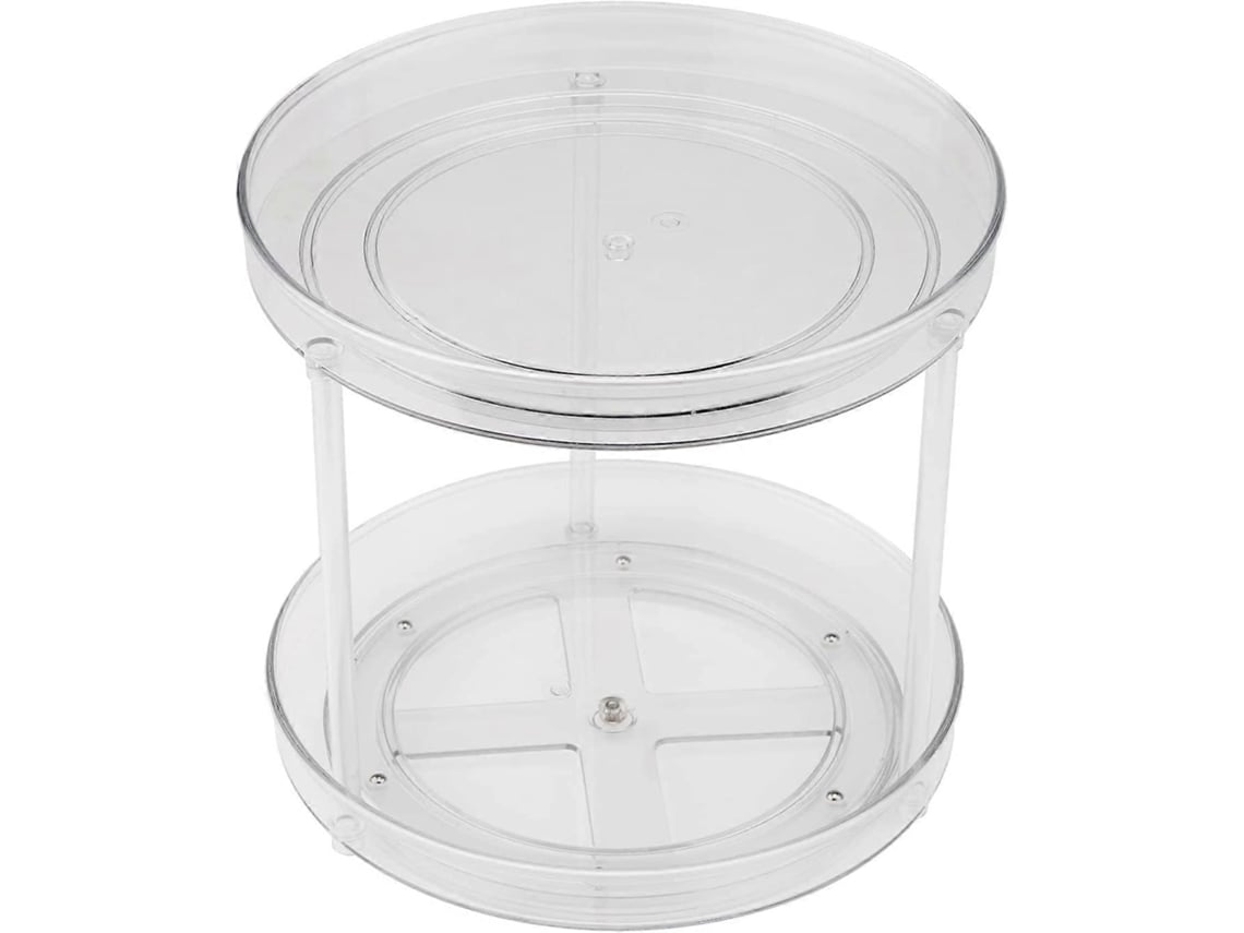 Organizador De Estantería Giratorio De 2 Niveles, Organizador De Armario Lazy-susan Transparente Para Cocina Y Hogar