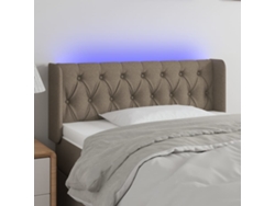 Cabecero Con Led De Tela Gris Taupe 93x16x78/88 Cm