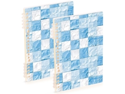 Besportble Juego De Color Azul Claro Y Blanco Con Estampado A Cuadros Oficina Polipropileno 21,1 X 14,5 Cm