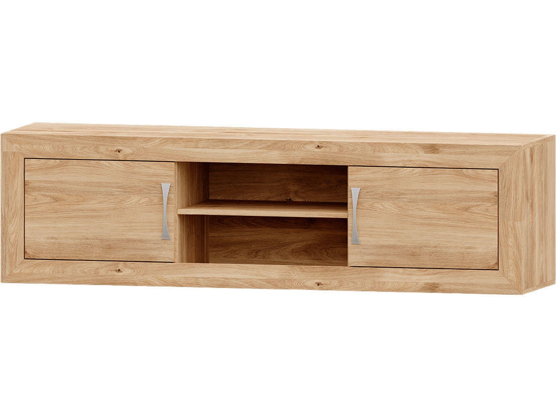Mueble de TV MUEBLAM Niza (180x50x42 cm - Melamina - Roble y Plateado)
