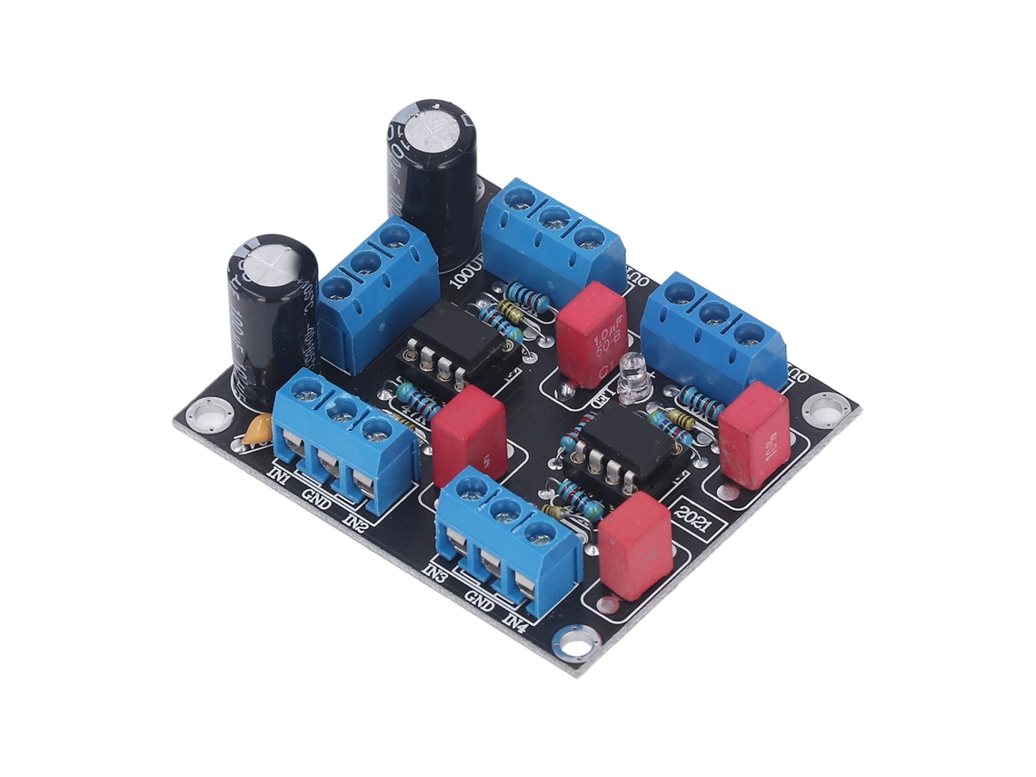 Módulo Preamplificador Ne5532 De 4 Canales, Placa Controladora Con Chip Y Fuente De Alimentación De 5 W Cc 12v-15v