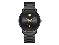 Reloj De Cuarzo Para Hombre (negro Con Manecillas Doradas)