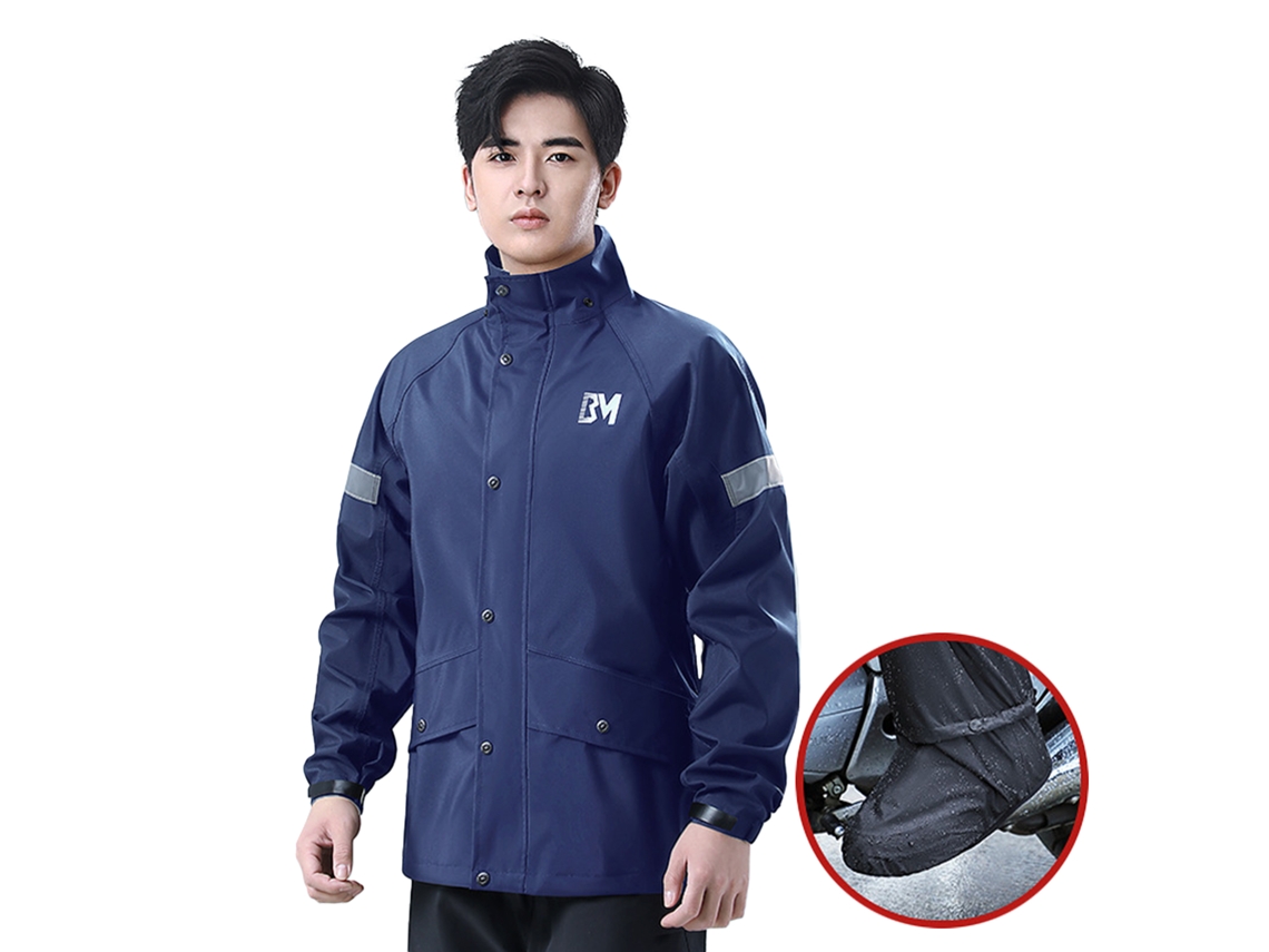 Traje impermeable reflectante para moto Rebe con pantalón y cubrezapatos.