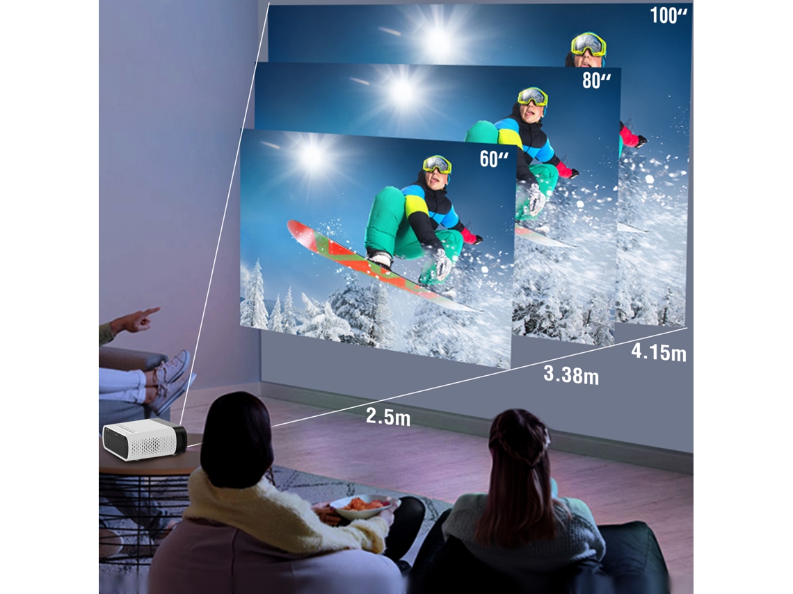 Proyector (reproductor Multimedia De Teatro En Casa 1080p Con Control Remoto) Versión De Espejo De Pantalla Led Mini