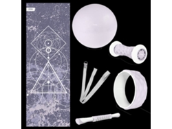 Kit 6 accesorios para yoga y pilates FITFIU FITNESS KITWELL-600 LILA, esterilla, rueda, fitball, correa, 2 masajeadores