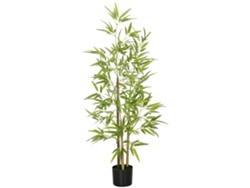 Árbol de bambú artificial de 120 cm con jarrón, decoración realista para interiores.