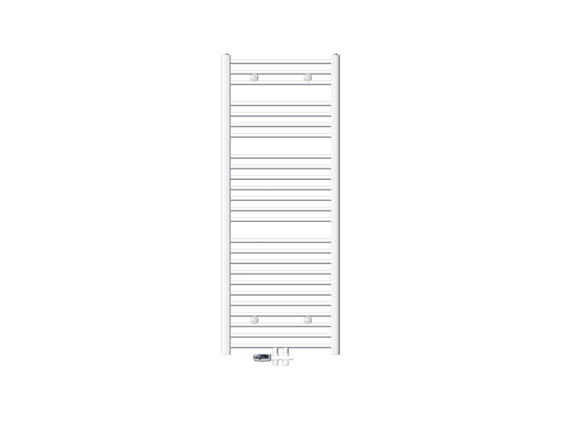 Radiador de baño Saara 600x1500 mm blanco recto conexión central Luxebath