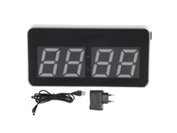 Reloj de escritorio digital LED Baok con espejo iluminado, calendario perpetuo y puerto USB, ideal para el dormitorio y la oficina (enchufe europeo).