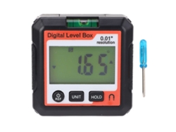 Buscador De Ángulos Digital Con Base Magnética, Caja De Nivelación De Ángulos De 4x90 Grados, Naranja Y Blanco.