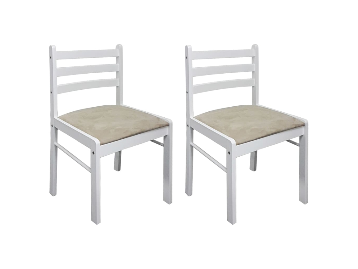 Conjunto 2 Cadeira de sala VIDAXL Branco Madeira (44x45x81 cm)