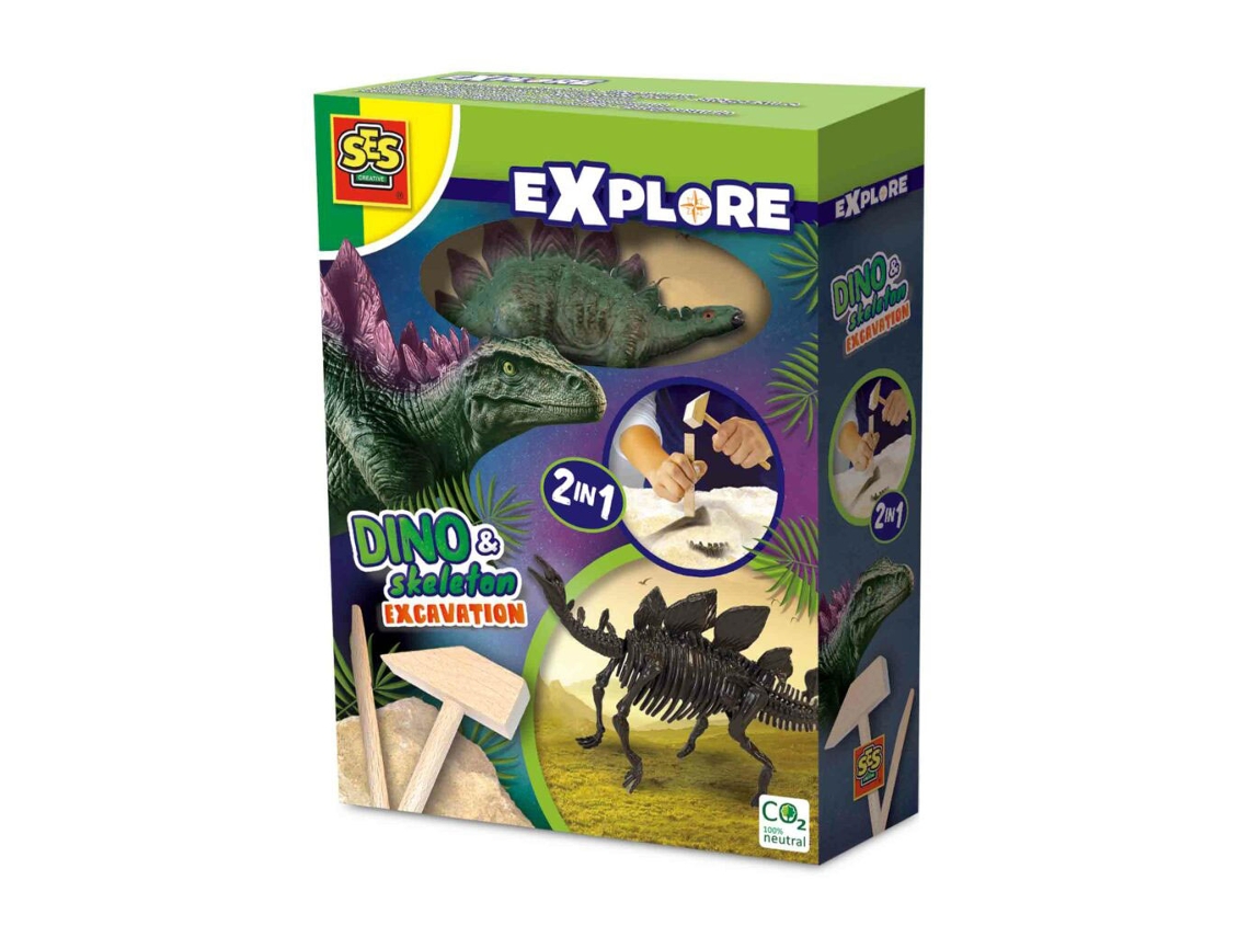Excavación 2 en 1 Dinosaurios y Esqueletos Stegosaurus SES Explore 25094