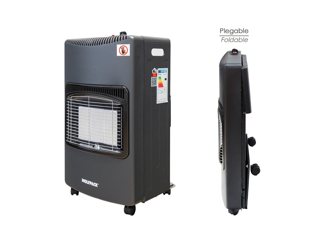 Estufa de Gas Infrarroja Ceramica Plegable con Ruedas y Encendido Piezo-electrico WOLFPACK LINEA PROFESIONAL