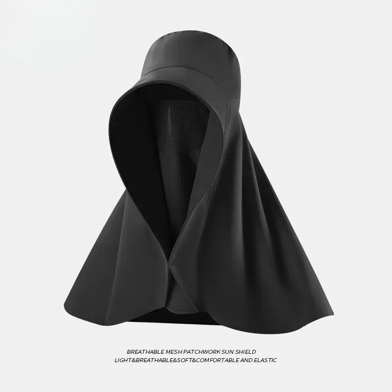 Sombrero De Sol Para Mujer Czhhmart Upf 50+, Ala Extra Ancha, Protección Para El Cuello De 360°, Tejido De Secado Rápido Para El Verano, Negro.