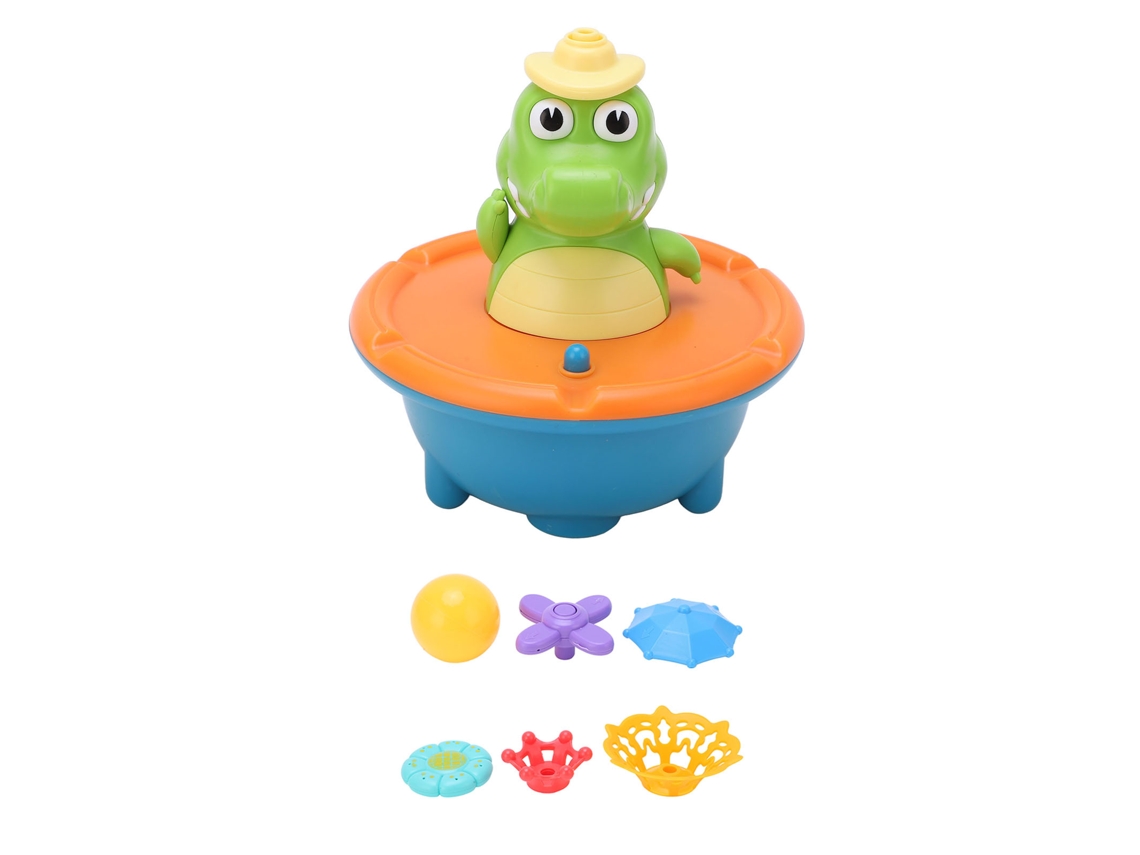 Juguete De Baño Con Forma De Cocodrilo, 5 Modos, Estilo Fontana Y Luces Intermitentes Para Bebés Y Niños - Naranja