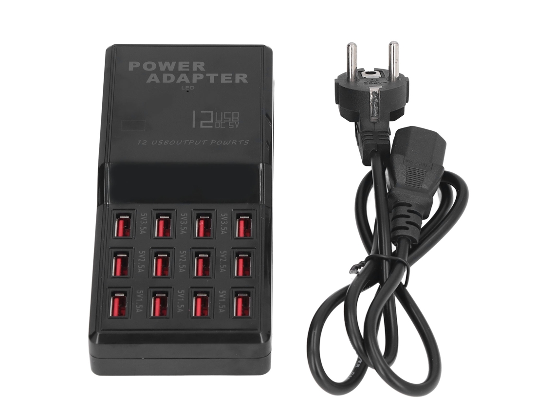 Estación De Carga Usb De Alta Potencia De 12 Puertos Y 12 A Para Teléfonos Celulares, Reproductores De Mp3 Y Reproductores De Mp4 - Ca