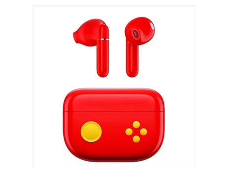 Auriculares Bluetooth True Wireless F2 Compatible Bluee Long Lasting Gaming Ear Rojo