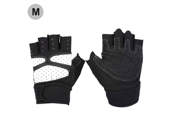 Guantes de levantamiento de pesas para gimnasio, entrenamiento, fitness, muñeca, deportes, ejercicio, gris claro, M
