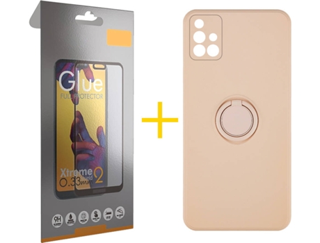 Carcasa + Protector de Pantalla para Samsung Galaxy A71 SKYHE Rosa Pastel