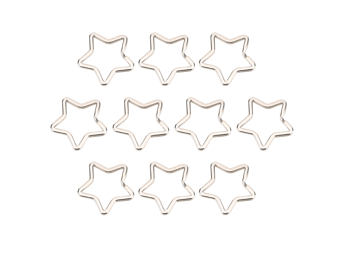 10 Llaveros De Metal Con Forma De Anillo, Herramienta Diy Para Decoración De Joyas, Forma De Corazón O Estrella.